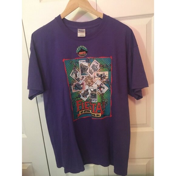 San Antonio Texas Fiesta April 2014 Loteria Graphic T Shirt Men size Large Bingo - Picture 5 of 7